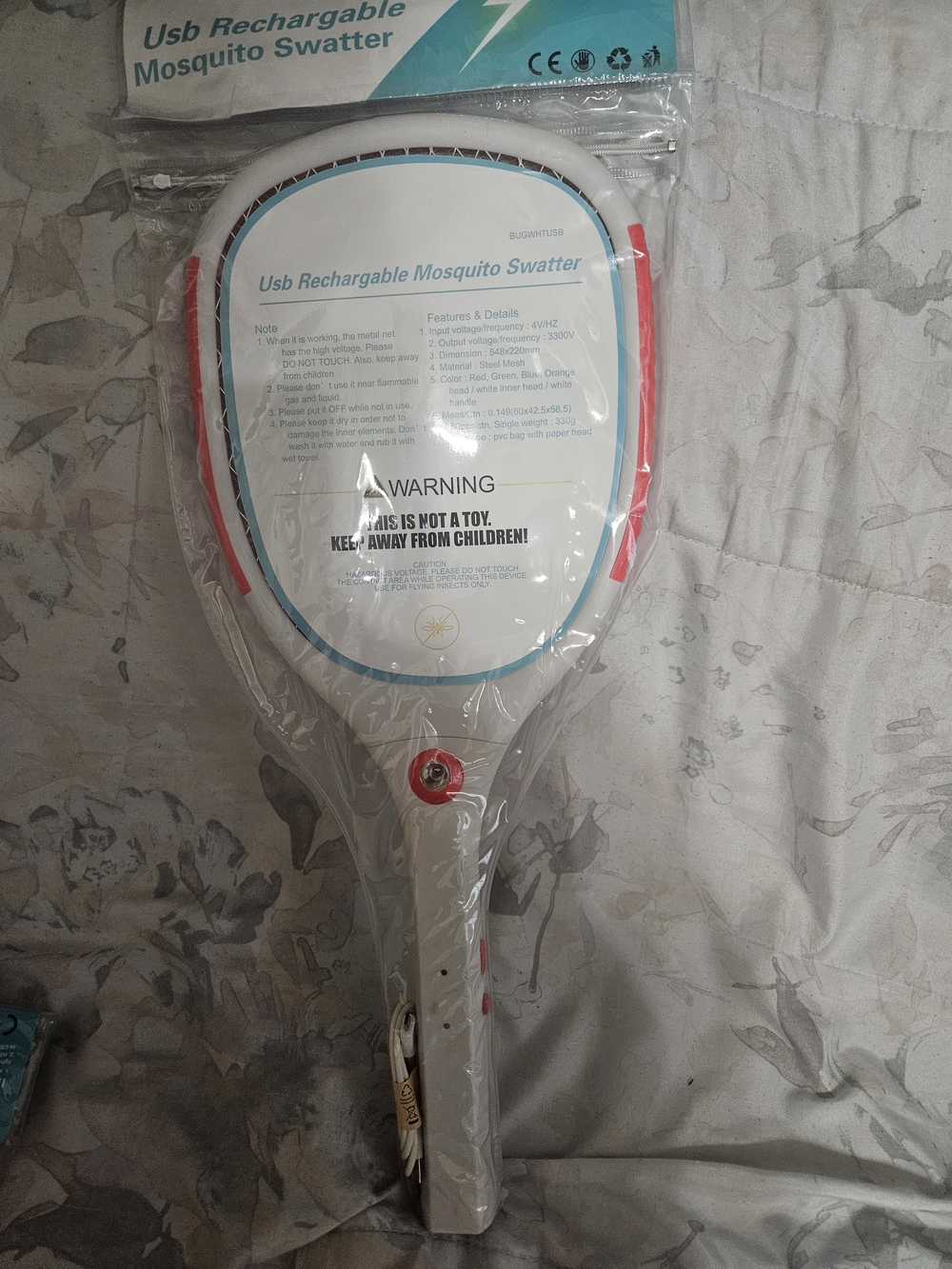 USB Rechargeable Mosquito Swatter